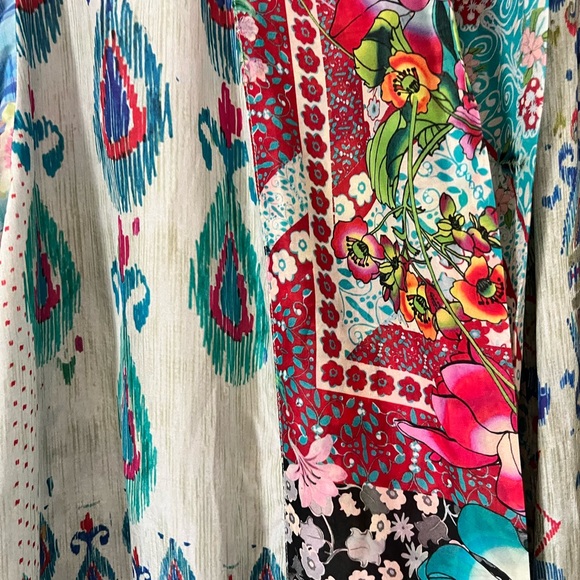 Johnny Was Silk Patchwork Kimono - L - Picture 4 of 8